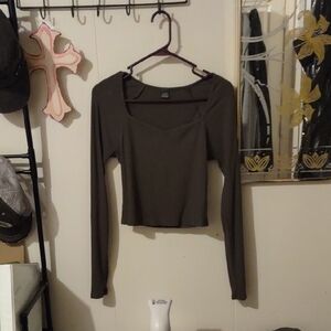 Wild Fable Dark Green Long Sleeve Top